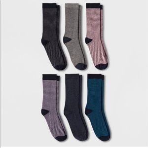 Striped Crew Socks 6pk A New Day Shoe Size 4-10